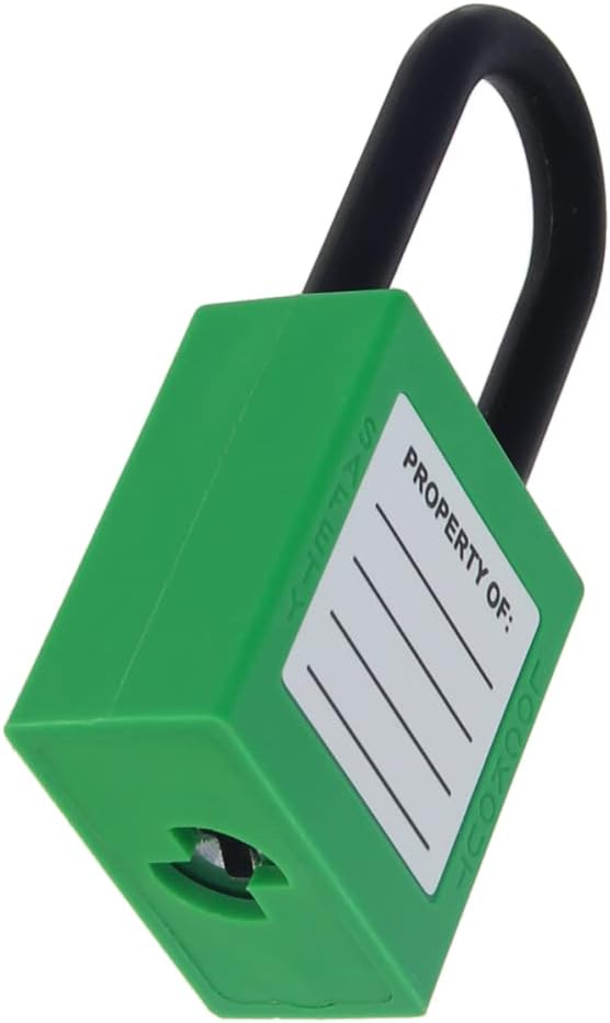 Yinpecly Nylon Lockout Tagout Locks with Hasps, Loto Tags and Safety Padlocks 37x45mm/1.46x1.77 inch（WxH Keyed Different Loto for Lock Out Tag Out Grass Green 3Pcs