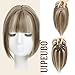 UIPEUBO Hair Toppers for Women Real Human Hair Toppers with Thinning Hairpieces for Women with Bangs 10 Inch Human Hair Topper for Cover Gray Roots (4/27#)