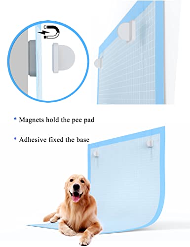 Image of Pee Pad Holder for Dogs Potty Training Pad Magnetic Wall Holder for Leg-Lifting Dogs & Marking in the House Compatible with Any Size of Puppy Pee Pads (White)