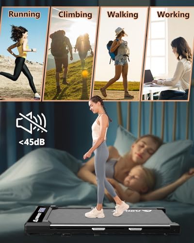 Image of Walking Pad with Incline, 4 in 1 Under Desk Treadmill for Walking and Jogging, Portable Walking Treadmill with Remote Control Lanyard for Home, 2.5HP Low-Noise in LED Display