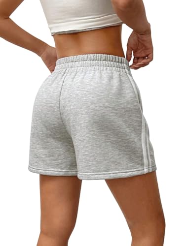 Image of Womens Casual Wear Net Stripe Shorts (Net Shorts-Grey,Navy)