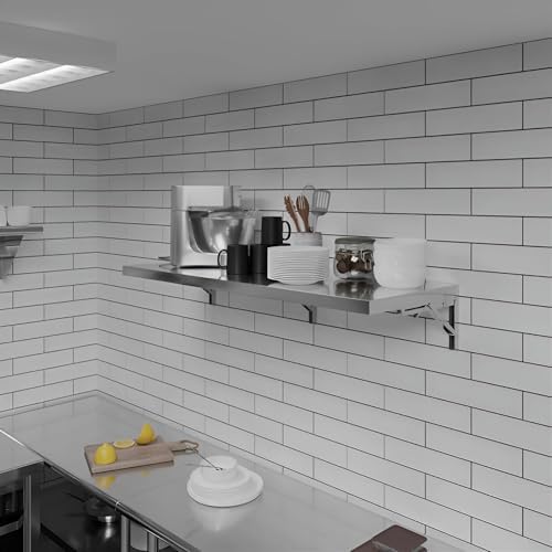 50x35cm Wall Mounted Floating Desk Foldable Workstation Space Saving Stainless Steel Table for Laundry or Home Office Functional Hanging Desk Solutions.