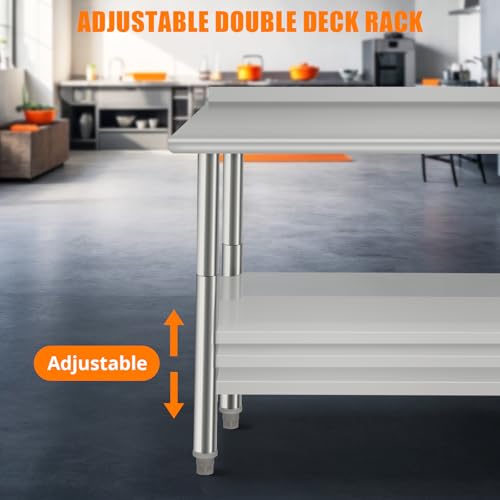 Table de travail en acier inoxydable double couche Garvee pour bar - 7