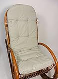 Rattani - Polster für Schaukelstuhl, Ersatzpolster Rattan Schaukelstuhl Gr. 125 x 50 x 7 cm, Fb. Uni Living Soft grau - Made in EU