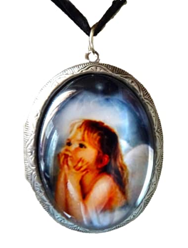 Le rêve d'un ange médaillon porte photo camée verre, bijou souvenir