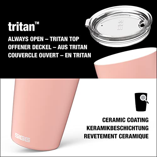 Sigg, Coffee Travel Mug Neso Pure Ceram, with Tritan Lid, Dishwasher Safe, Lightweight, BPA Free, 18/8 Stainless Steel, Pink - Image 3