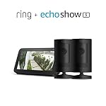 Ring-Stick-Up-Cam-Battery-Black-2-Pack-bundle-with-Echo-Show-5-Charcoal
