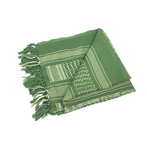 Luxns Military Shemagh Tactical Desert Scarf / 100% Cotton Keffiyeh Scarf Wrap For Men And Women/Green Camo 43"X43" #TOP2