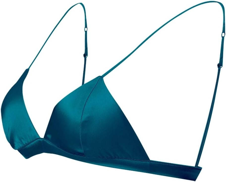Women's Silk Wire Free Thin Padded Everyday Bralette Solid吗 Underwear