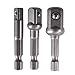 CATSELURRY Hex Shank Bead Adapter 3 Pcs 1/4 3/8 1/2 Bit Socket Adapter 360ï¼œ Rotatable for Cordless Drill Ratchet Extension Socket Wrench Adapter Set