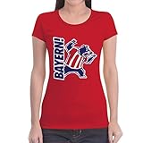 Bayern Fan Shirt mit Bär Maskottchen - Für Fußball Fans Frauen T-Shirt XX-Large Rot