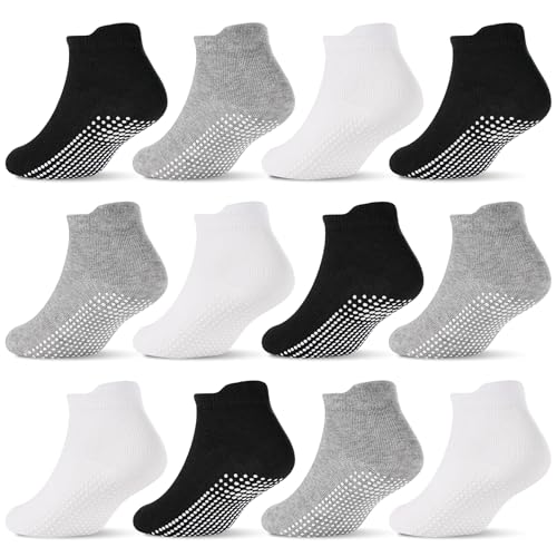 ARERWA Antirutschsocken Kinder 12 Paar Stoppersocken Baby ABS Socken Kinder Rutschsocken für 1-3 Jahre Jungen Mädchen