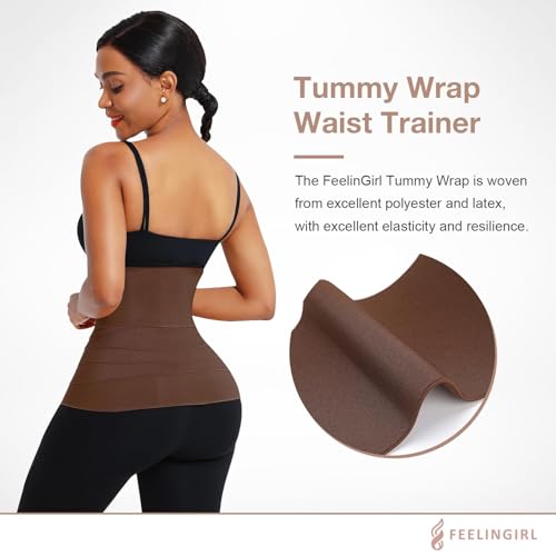 Image of FeelinGirl Waist Trainer for Women Trimmer Belt Waist Cincher Tummy Wrap Plus Size Snatch Bandage Body Shaper