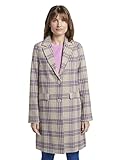 Futter: 100 % Polyester TOM TAILOR Denim Damen Jacken Taillierter Mantel im Karo-Muster beige neon Check,L,21599,8448