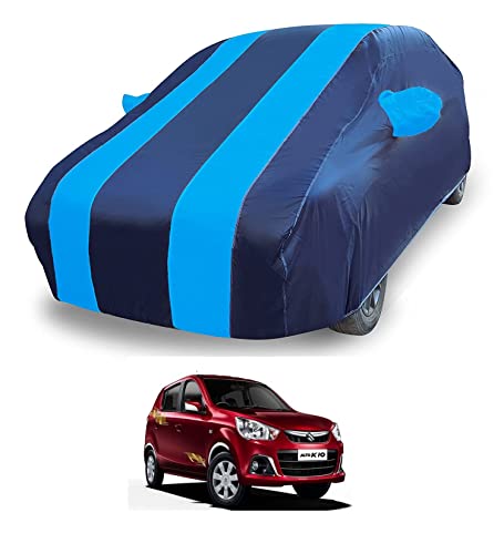 Image of Auto Hub Car Cover Compatible with Maruti Alto K10 with Mirror Pocket, Weather Proof, Triple Stitched, Alto K10 Car Cover- Navy-Blue