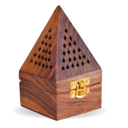 LYFTEX Wooden Sambrani DhoopBatti Stand Incense Holder with Ash Catcher Handcrafted Traditional Design for Aromatic