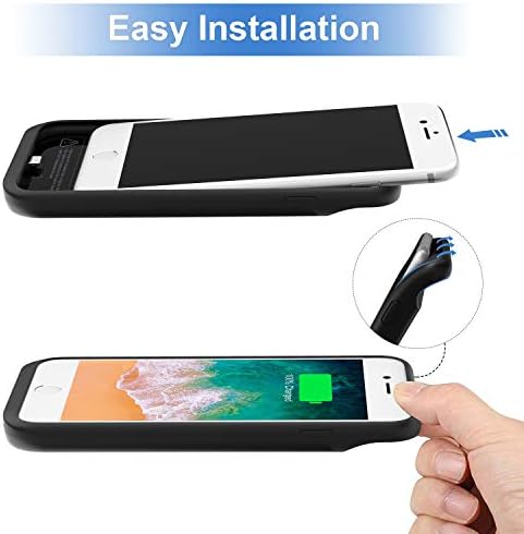 JCK Battery Case for iPhone 6/6s/7/8/SE 2020, 4.7 inch, Upgraded Slim 6600mAh Portable Charging Case Rechargeable Power Bank Extended Battery Case Black