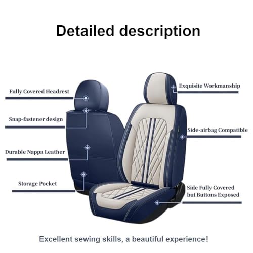 Ensemble housses de siège auto en cuir souple finition bicolore