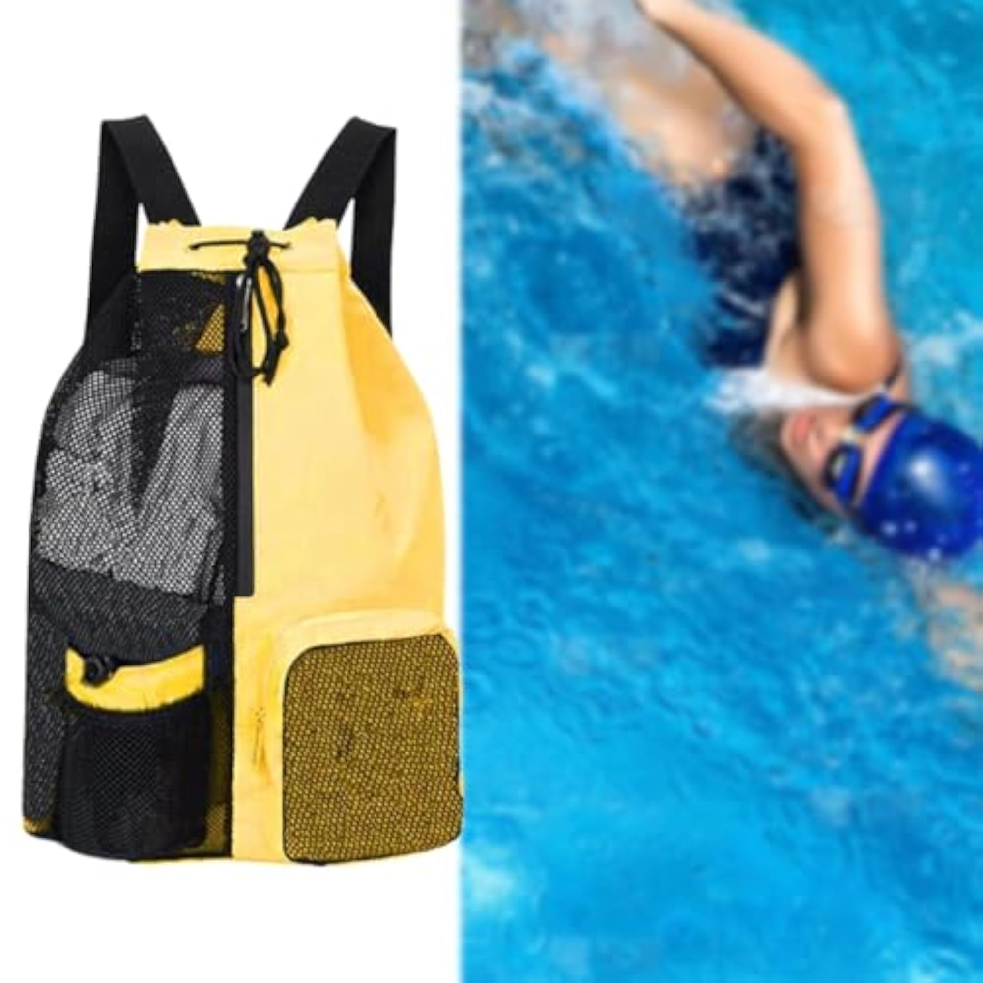 Mesh Drawstring Backpack Large Capacity Gym Bag