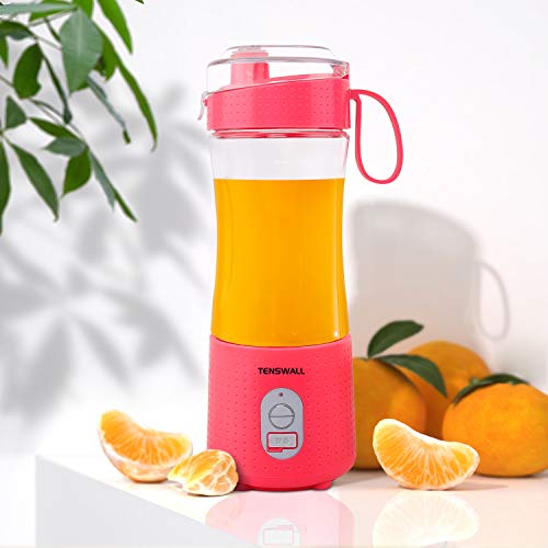 Portable Blender, Smoothie Blenders, Personal Size Blender USB Rechargeable Smoothies and Shakes Juicer Cup, 2000mAh Battery Strong Power Pink