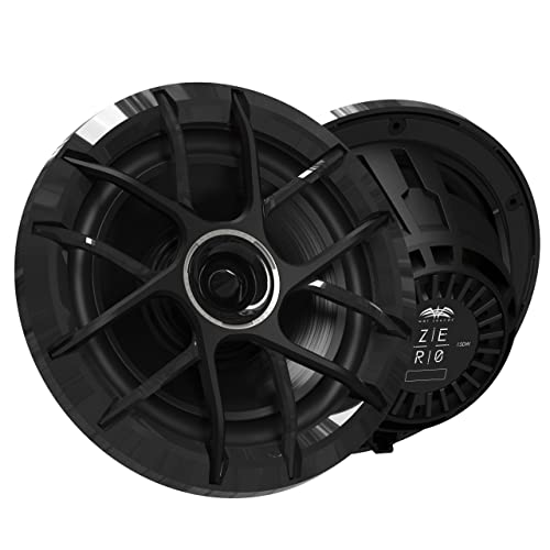 Wet Sounds ZERO-8-XZ-B Black 8" Neodymium Powersport & Marine Speakers with Horn-Loaded Titanium Tweeters, Pair (Renewed)