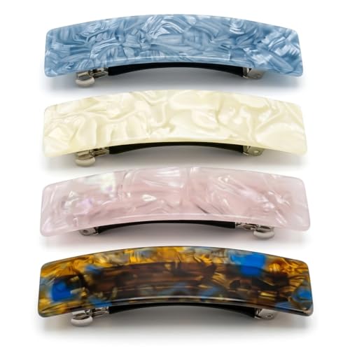 Mistofu Acrylic Hair Barrettes for Women, 4-Pack French Hair Clips
