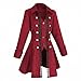 Women's Steampunk Pirate Jacket Medieval Gothic Tailcoat Victorian coat Costume(Z3007RD,2XL)