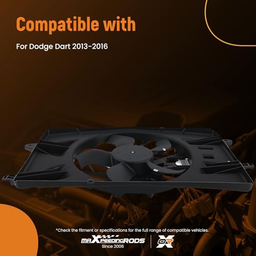 Image of maXpeedingrods 55111482AC Engine Radiator Cooling Fan Assembly for Dodge Dart 2013-2016, 55111482AB 68189127AA