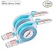 Miger Apple Certified 2Pack Retractable Charge and Sync 2-in-1 Cable with Lightning & Micro USB Connectors for iPhone, iPad, iPod Touch /5 Nano 7 on iOS9, Samsung /HTC & More - 3.3 Feet(1 Meters)