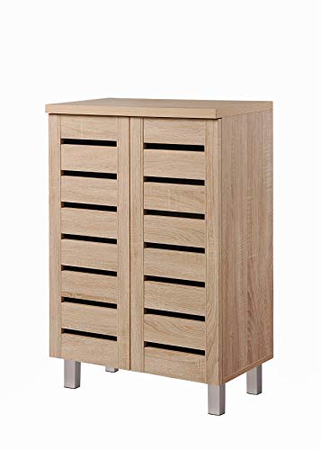 Essentials 4 Tier Storage Cabinet Cupboard Bedroom Hallway Shelf Unit Sonoma Oak