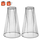 EBOOT 2 Stück Kopfnetz Gesichtsnetz Kopfbedeckung für Outdoor-Liebhaber, schützt vor Fliegengitter, Moskito, Mücke und Anderen Fliegen (Normale Größe, grau)