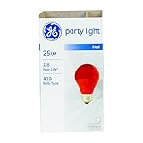 GE Lighting 49727 25-Watt A19 Party Light, Red