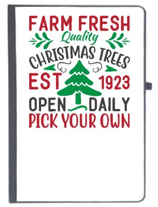 UDNAG Ruled Notebook Diary 'Christmas | farm fresh quality christmas trees est 1923 open daily pick your own', [A5 80Pages 80GSM]