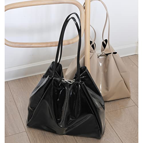 Bolso Tote brillante de cuero sintético para mujer miniatura 2