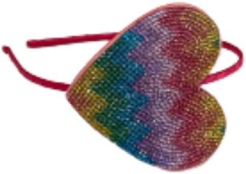 Bari Lynn Crystallized Heart Aztec Rainbow Emoji Headband
