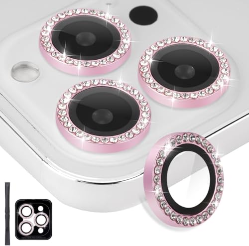 Image of Diamond Mobile Camera Lens Protector Compatible for iPhone 16 Pro & iPhone 16 Pro Max Pink