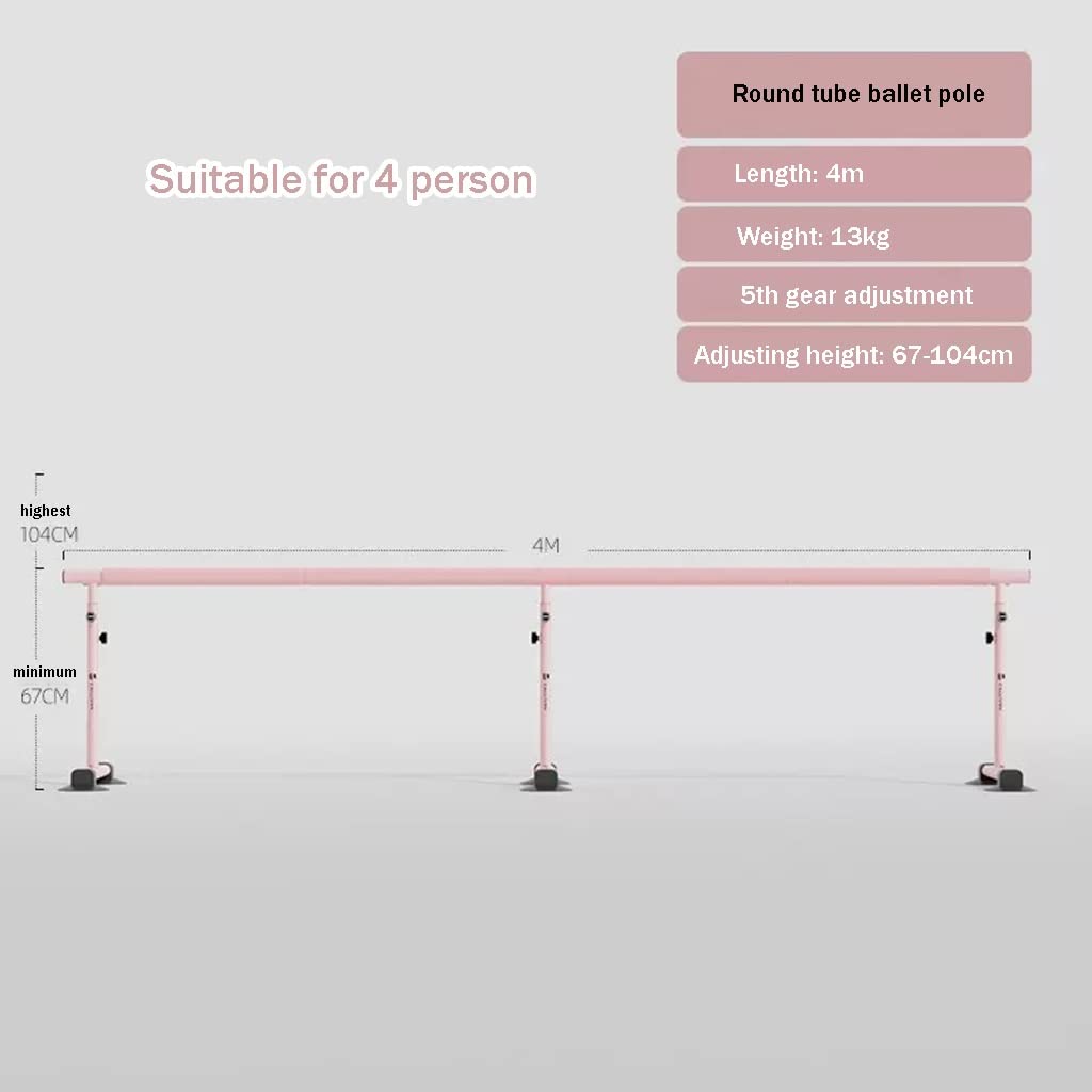 Ballettstangen, höhenverstellbare Ballettstangen aus Stahl, geeignet für Erwachsene und Kinder, mit Einer Tragfähigkeit von 250 kg .,4M/13FT,4M/13FT