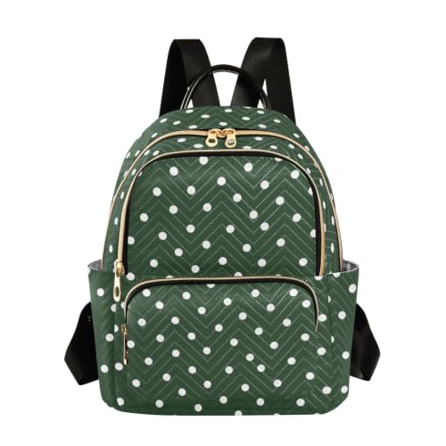 Image of ALAZA Green Polka Dots Pattern Small Backpack Purse for Women Travel Bag Fashion Daypack Back Pack Shoulder Bag