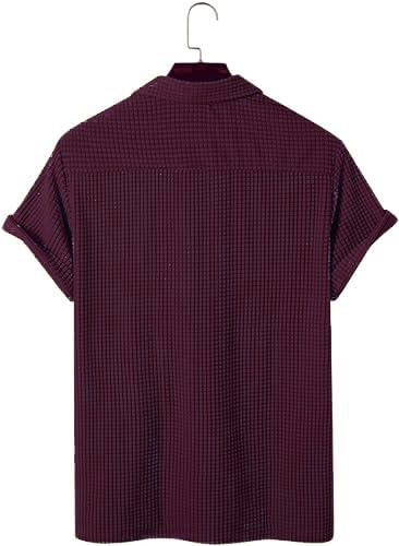 Image of ColorChakra Mens Waffle Knit Polo Tshirt Collar Knitted Shirt for Men M to 3XL