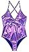 SHEKINI Costumi Interi Donna Scollo a V Profondo Regolabile Croce Ties-Up Halter Costume da Bagno Donna Intero Un Pezzo Brillante Chic Bikini da Spiaggia Monokini (Blu, S)
