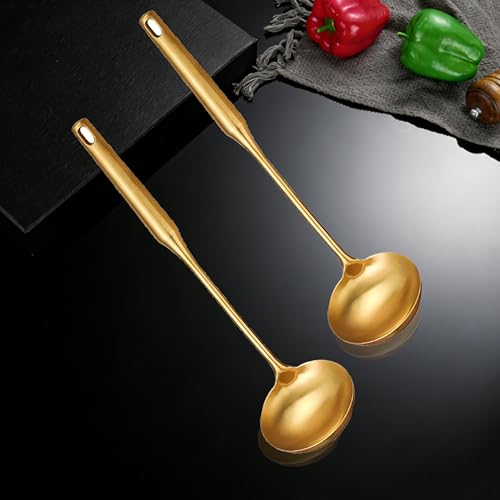 ZHQZZPH Soup Ladle 304 Stainless Steel 13.8 Inch Gold Vacuum Handle by ZHQZZPH - Used condition - Image 3