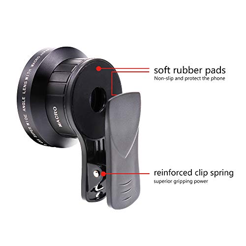 JONGSUN Lens voor mobiele telefoon, cameralenset, Pro 2-in-1, universeel, 0,45 x groothoeklens, 15 x macro lens, voor… - Afbeelding 4
