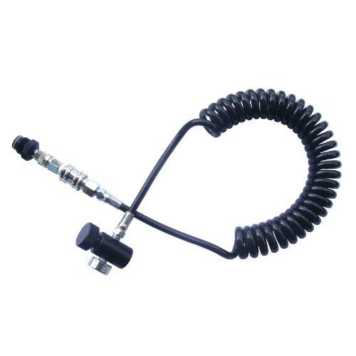 New Paintball Coil Remote Hose Line W/qd with 1500psi Gauge & Slide Check