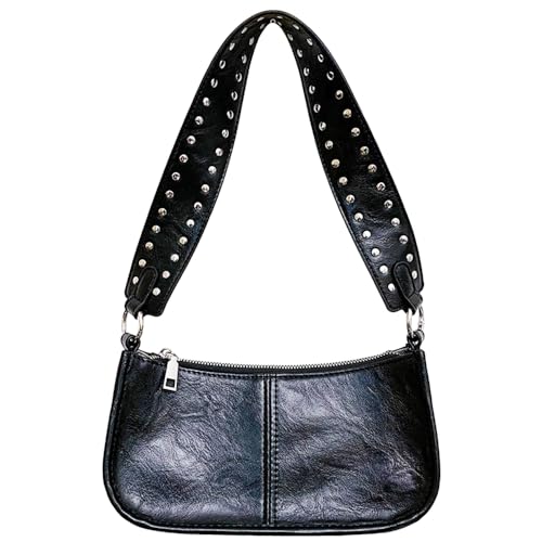 Geelyda Shoulder Purses for Women with 2 Straps, Trendy Studded Small Purse, Women's Handbags Crossbody Shoulder Bag