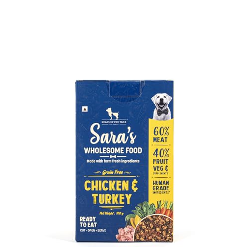 Image of Sara's Wholesome Food by HUFT Grain-Free Combo Dog Food - 2x100 gm | Human Grade Ingredients | Gluten Free | Balanced Meal | Suitable for Adults & Puppies, Complete Nutrition
