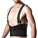 CFR Back Brace with Suspenders for Men and Women with Removable Adjustable Shoulder Straps Lumbar Support Belt Safty Belt Lower Back Pain Work Lifting Exercise Gym (Black, xx-Large)