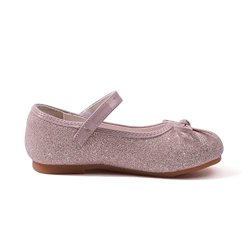 Guguyeah Glitter Sparkle Girls Ballerina Dress Shoes Little Girl Princess Wedding Party Mary Jane Ballet Flats For Toddler And Kids (Pink Us Size 12 Little Kid) #TOP2