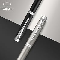 Parker IM Rollerball | Edelstahl mit Chrom-Zierteilen | feine Spitze mit schwarzer Tinte | Geschenkbox – Ansicht 6