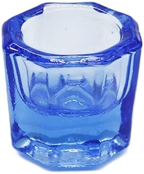 Dental Mixing Glass Dappen Dish Cup Acrylic Nail Dapping Dish Powder and Liquid Holder Glass Blue