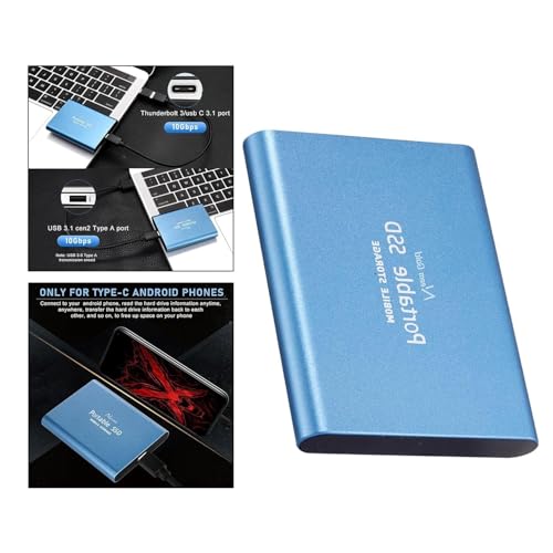 Image of SSD USB 3.1 External Solid State Drive 500GB Blue Portable High Speed Storage Hard Disk for PC Laptop Mac Smart TV Gaming Console